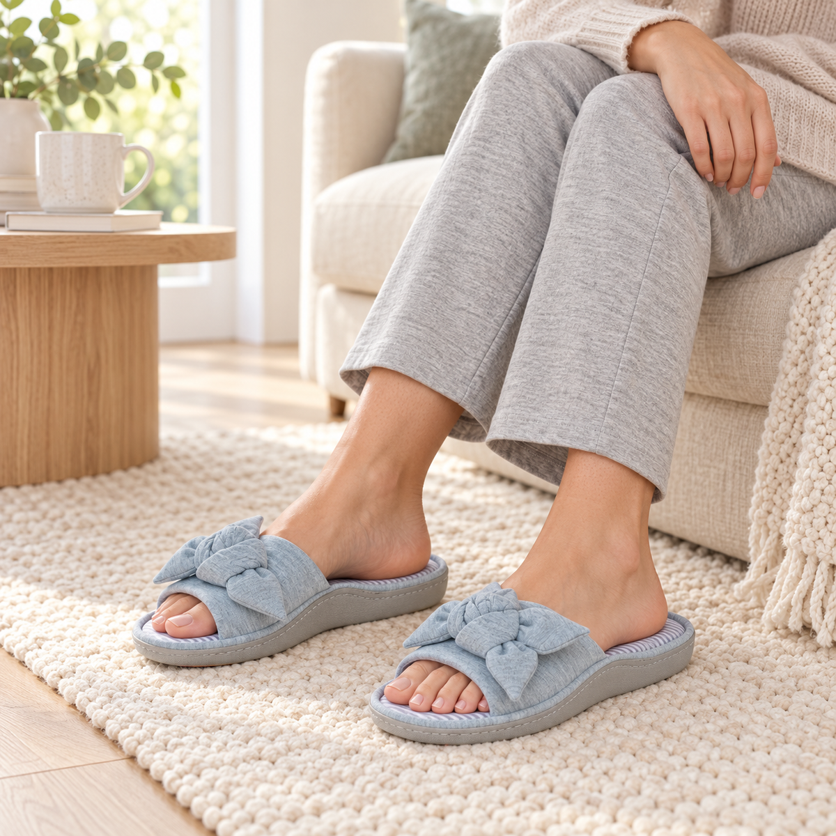 Serenity Grey Open Toe Mule Sliders