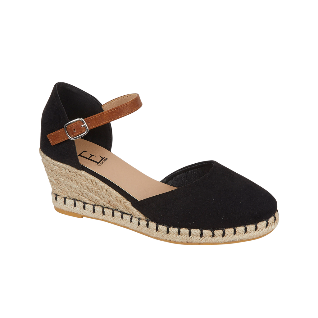 Taffeta Espadrille Wedge Sandals
