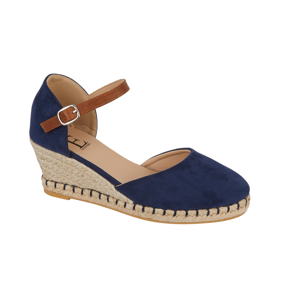 Taffeta Espadrille Wedge Sandals