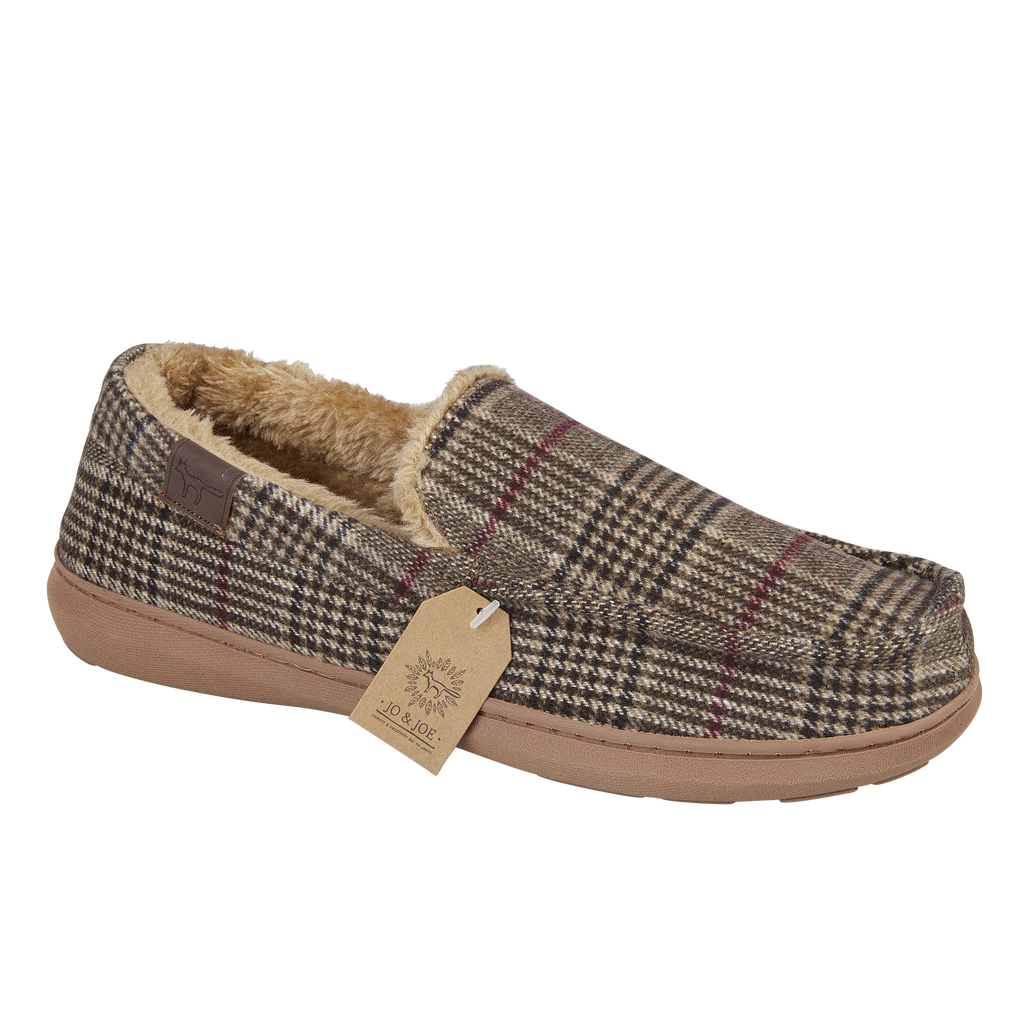 Taunton Checked Moccasin Slippers