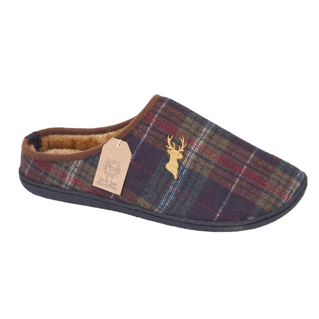 Wharfedale Checked Mule Slippers