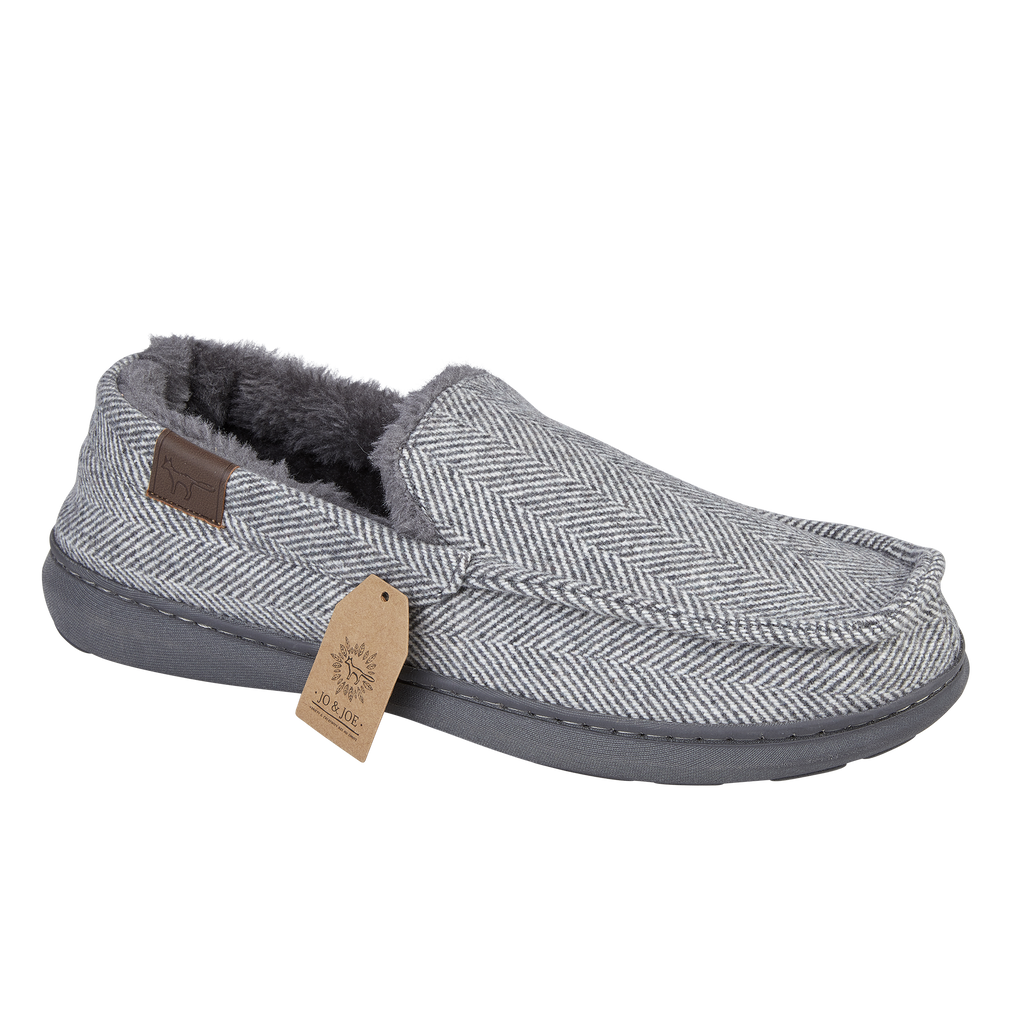 Yeovil Herringbone Moccasin Slippers
