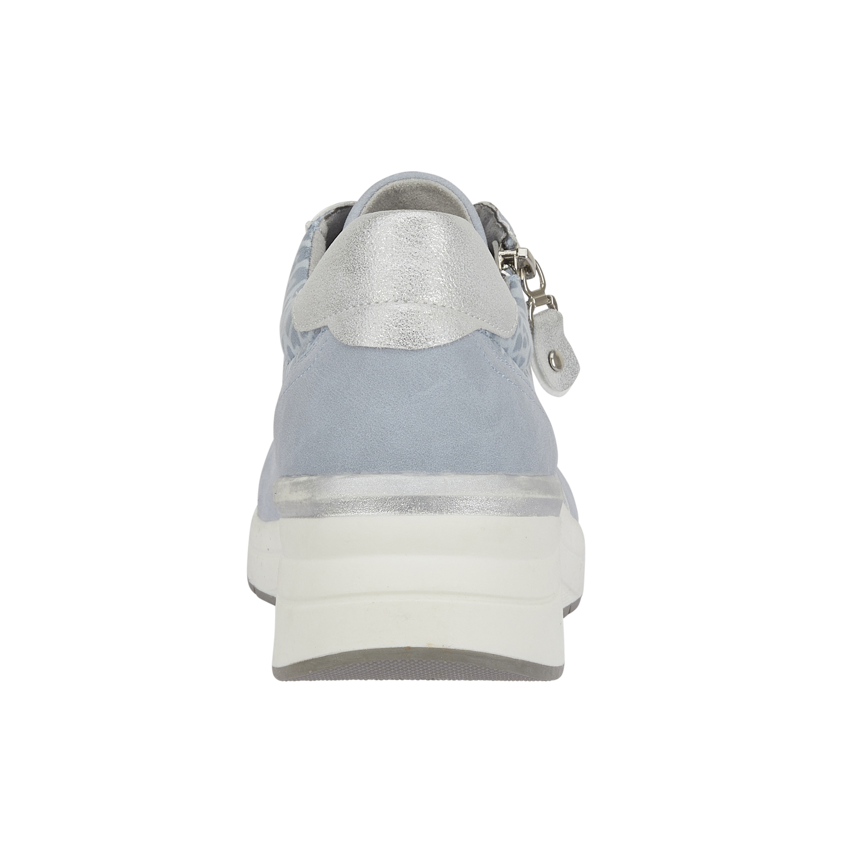 Heel Shoreditch ladies blue wedge trainers with lace and side zip Shoes by Emma 