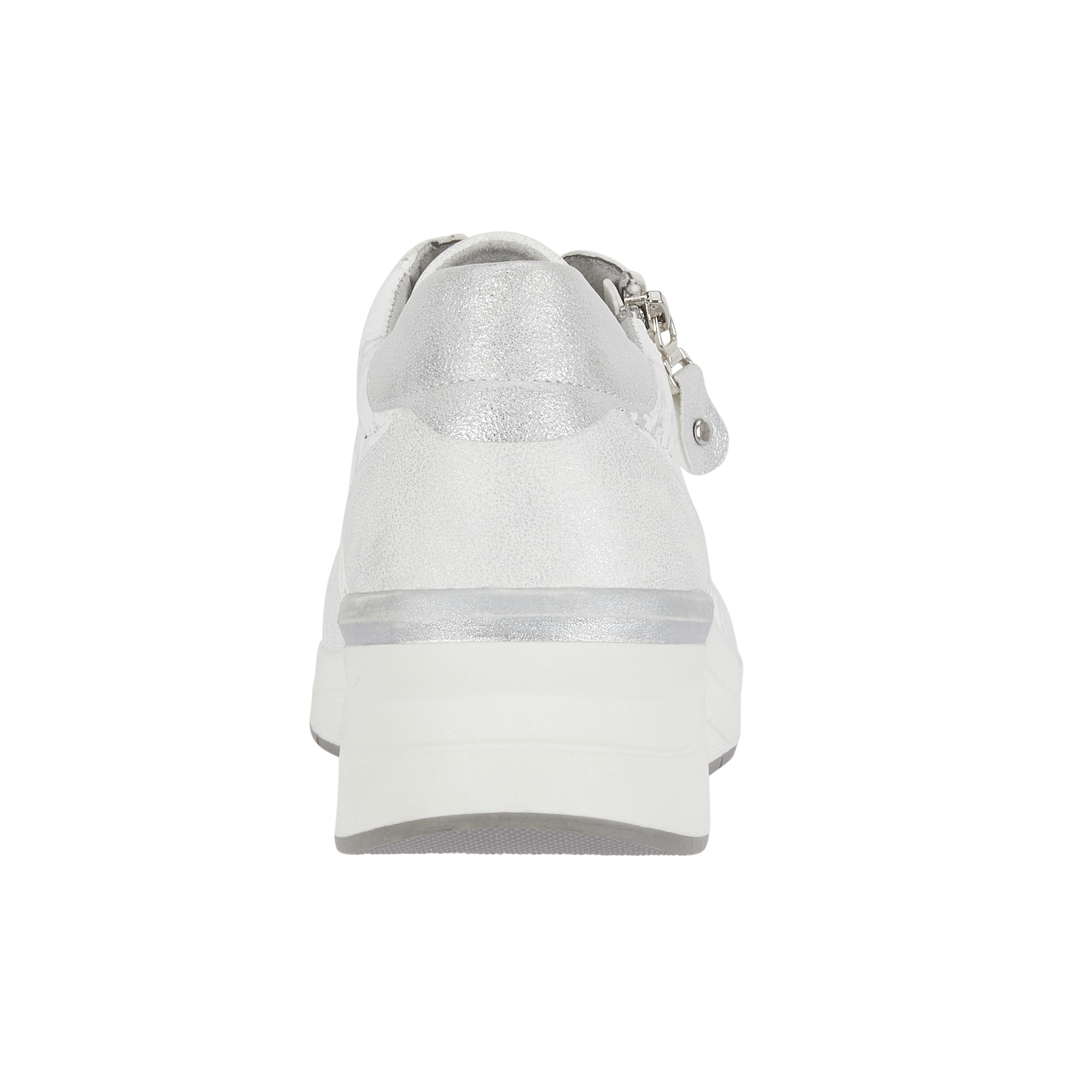 Heel Shoreditch ladies white wedge trainers with lace and side zip Shoes by Emma 